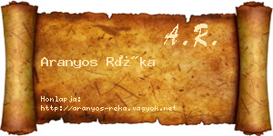 Aranyos Réka névjegykártya